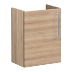 VitrA Root Flat 40cm 1 Door Wall Hung Slim Washbasin Unit (LH Hinge) - Natural Oak