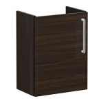 VitrA Root Flat 40cm 1 Door Wall Hung Slim Washbasin Unit (LH Hinge) - Walnut