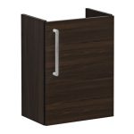 VitrA Root Flat 40cm 1 Door Wall Hung Slim Washbasin Unit (RH Hinge) - Walnut