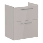 VitrA Root Flat 60cm 2 Drawer Slim Washbasin Unit - Bright Sahara Beige