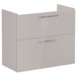 VitrA Root Flat 80cm 2 Drawer Slim Washbasin Unit - Bright Sahara Beige