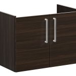 VitrA Root Flat 80cm 2 Door Wall Hung Washbasin Unit - Walnut
