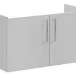 VitrA Root Flat 100cm 2 Door Washbasin Unit - Shiny Pearl Grey