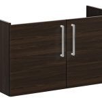 VitrA Root Flat 100cm 2 Door Washbasin Unit - Walnut