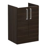 VitrA Root Flat 60cm 2 Door Floor Standing Washbasin Unit - Walnut