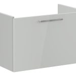 VitrA Root Flat 80cm 1 Drawer Washbasin Unit - Shiny Pearl Grey