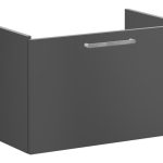 VitrA Root Flat 80cm 1 Drawer Washbasin Unit - Matt Storm Grey