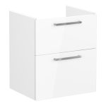 VitrA Root Flat 60cm 2 Drawer Washbasin Unit - High Gloss White