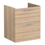 VitrA Root Flat 60cm 2 Drawer Washbasin Unit - Natural Oak