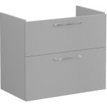 VitrA Root Flat 80cm 2 Drawer Washbasin Unit - Matt Rock Grey