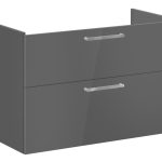 VitrA Root Flat 100cm 2 Drawer Washbasin Unit - Anthracite High Gloss
