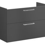 VitrA Root Flat 100cm 2 Drawer Washbasin Unit - Matt Storm Grey