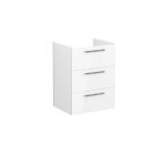VitrA Root Flat 60cm 3 Drawer Washbasin Unit - High Gloss White
