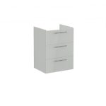 VitrA Root Flat 60cm 3 Drawer Washbasin Unit - Shiny Pearl Grey