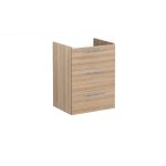 VitrA Root Flat 60cm 3 Drawer Washbasin Unit - Natural Oak