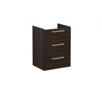 VitrA Root Flat 60cm 3 Drawer Washbasin Unit - Walnut