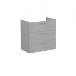 VitrA Root Flat 80cm 3 Drawer Washbasin Unit - Matt Rock Grey