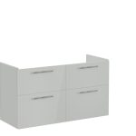 VitrA Root Flat 120cm 4 Drawer Washbasin Unit - Shiny Pearl Grey