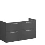 VitrA Root Flat 120cm 4 Drawer Washbasin Unit - Matt Storm Grey