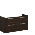 VitrA Root Flat 120cm 4 Drawer Washbasin Unit - Walnut