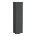 VitrA Root Flat 40cm 2 Door Tall Unit (LH Hinge) - Matt Storm Grey