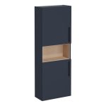 VitrA Root Flat 55cm 2 Door Semi-Tall Unit (LH Hinge) - Matt Dark Blue