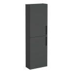 VitrA Root Flat 55cm 2 Door Slim Tall Unit (LH Hinge) - Matt Storm Grey