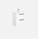VitrA Zentrum Compact 60cm 2 Drawer W/H Washbasin Unit - High Gloss White