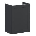 VitrA Root Classic 40cm 1 Door Wall Hung Slim Washbasin Unit (LH Hinge) - Matt Graphite
