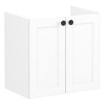 VitrA Root Classic 60cm 2 Door Wall Hung Slim Washbasin Unit - Matt White