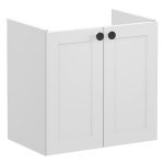 VitrA Root Classic 60cm 2 Door Wall Hung Slim Washbasin Unit - Matt Light Grey