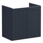 VitrA Root Classic 60cm 2 Door Wall Hung Slim Washbasin Unit - Matt Dark Blue