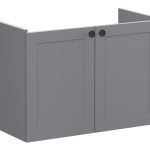 VitrA Root Classic 80cm 2 Door Wall Hung Slim Washbasin Unit - Matt Grey