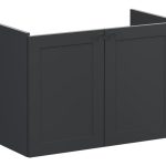 VitrA Root Classic 80cm 2 Door Wall Hung Slim Washbasin Unit - Matt Graphite