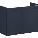 VitrA Root Classic 80cm 2 Door Wall Hung Slim Washbasin Unit - Matt Dark Blue