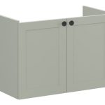 VitrA Root Classic 80cm 2 Door Wall Hung Slim Washbasin Unit - Matt Retro Green