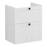 VitrA Root Classic 60cm 2 Drawer Slim Washbasin Unit - Matt Light Grey