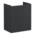 VitrA Root Classic 60cm 2 Drawer Slim Washbasin Unit - Matt Graphite