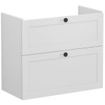 VitrA Root Classic 80cm 2 Drawer Slim Washbasin Unit - Matt Light Grey