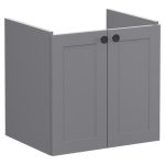 VitrA Root Classic 60cm 2 Door Wall Hung Washbasin Unit - Matt Grey