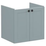VitrA Root Classic 60cm 2 Door Wall Hung Washbasin Unit - Matt Fjord Green