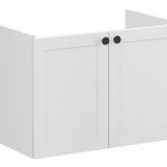 VitrA Root Classic 80cm 2 Door Wall Hung Washbasin Unit - Matt Light Grey