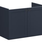 VitrA Root Classic 80cm 2 Door Wall Hung Washbasin Unit - Matt Dark Blue