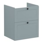 VitrA Root Classic 60cm 2 Drawer Washbasin Unit - Matt Fjord Green