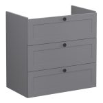 VitrA Root Classic 80cm 3 Drawer Washbasin Unit - Matt Grey