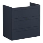 VitrA Root Classic 80cm 3 Drawer Washbasin Unit - Matt Dark Blue