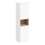 VitrA Root Classic 40cm 2 Door Semi-Tall Unit w/Laundry Basket (LH Hinge) - Matt White