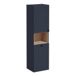 VitrA Root Classic 40cm 2 Door Semi-Tall Unit w/Laundry Basket (LH Hinge) - Matt Dark Blue