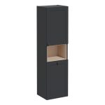 VitrA Root Classic 40cm 2 Door Semi-Tall Unit w/Laundry Basket (RH Hinge) - Matt Graphite