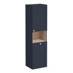 VitrA Root Classic 40cm 2 Door Semi-Tall Unit w/Laundry Basket (RH Hinge) - Matt Dark Blue